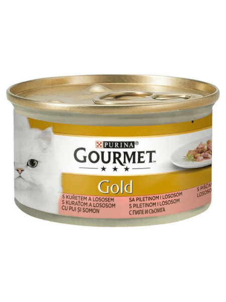 Gourmet Gold in Sos cu Somon si Pui 85g