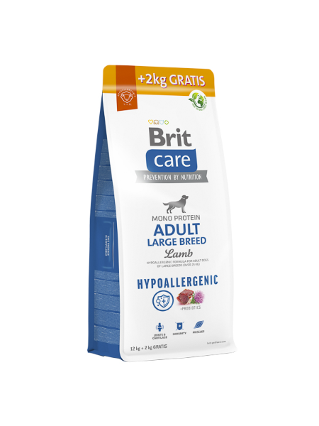 Brit Care Hipoalergenic Adult Large 12+2KG, Miel Orez - hrana uscata caini