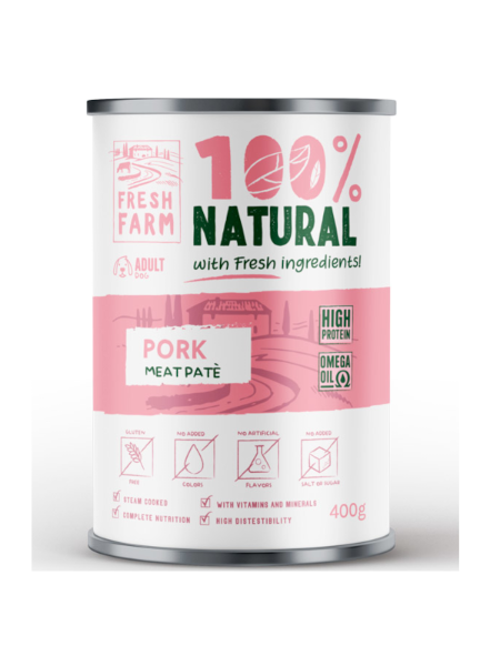Fresh Farm Smooth Pate Porc 400g - conserva caine